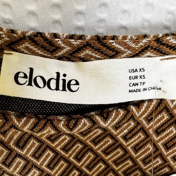 Elodie Elastic Brown Geo Print Cami Crop Tank Top - Size X Small, NWT - Picture 6 of 9